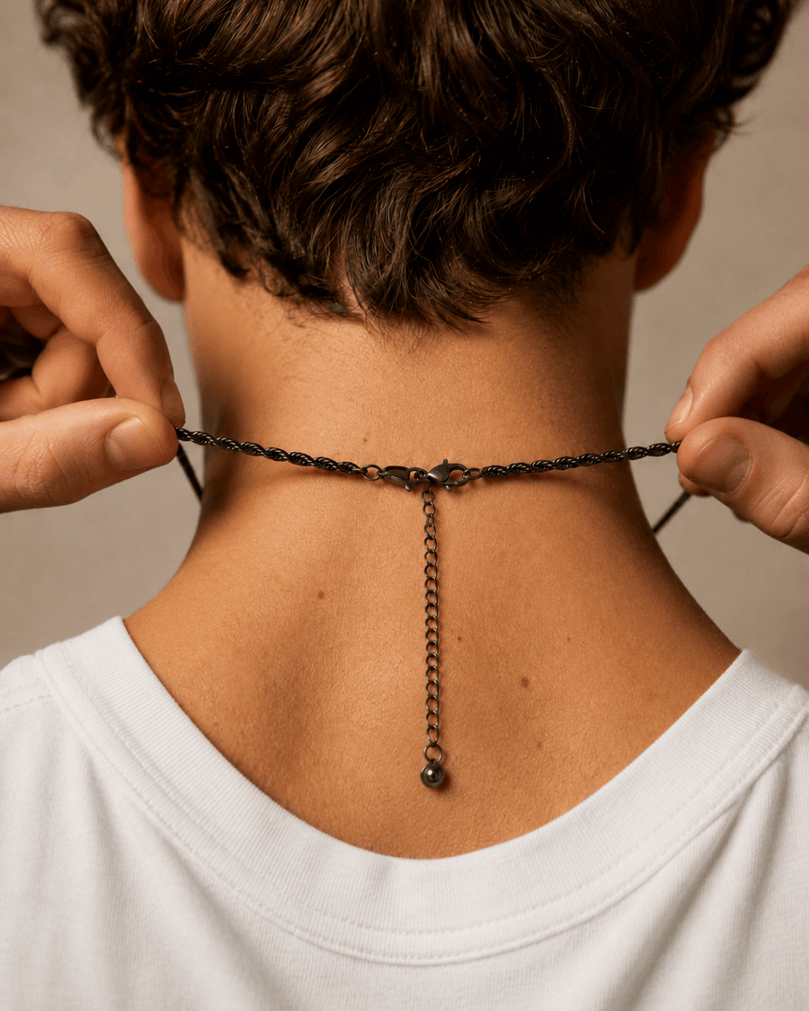שרשרת CROWN‏ - 3 מ"מ שחור