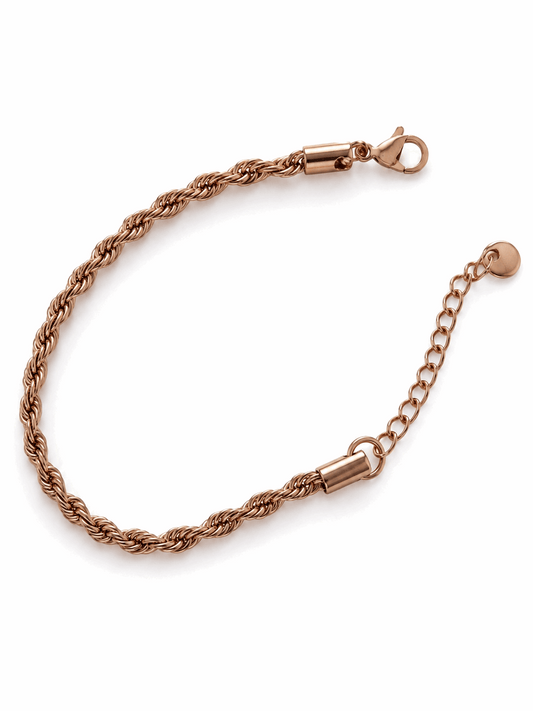 צמיד CROWN‏ - 4 מ"מ רוז גולד