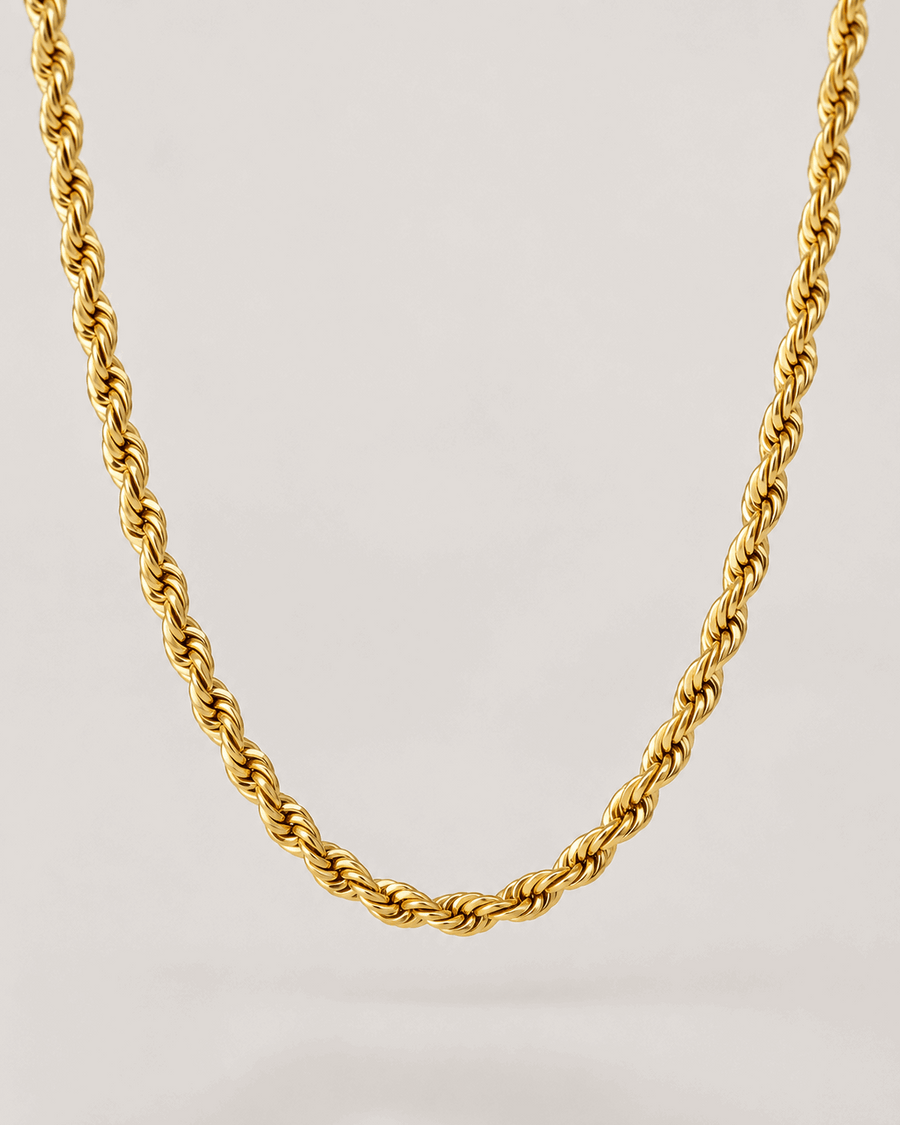 סט צמיד ושרשרת CROWN – זהב 4 מ״מ