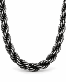 סט צמיד ושרשרת חבל 5 מ״מ – מושחר